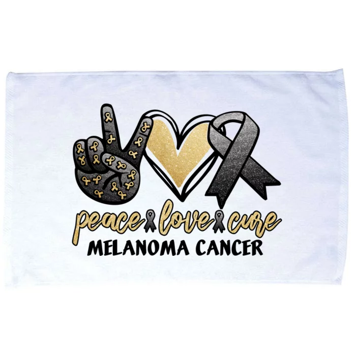 Peace Love Cure Melanoma Cancer Awareness Microfiber Hand Towel