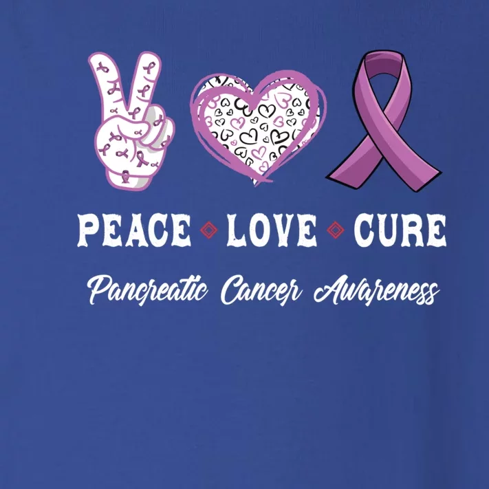 Peace Love Cure Pancreatic Cancer Awareness Gift Toddler Long Sleeve Shirt