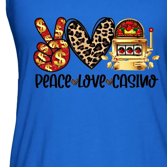 Peace Love Casino Slot Machine Win Money Lucky Meaningful Gift Ladies Essential Flowy Tank