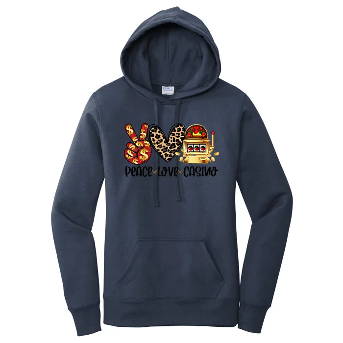 Peace Love Casino Slot Machine Win Money Lucky Meaningful Gift Women's Pullover Hoodie