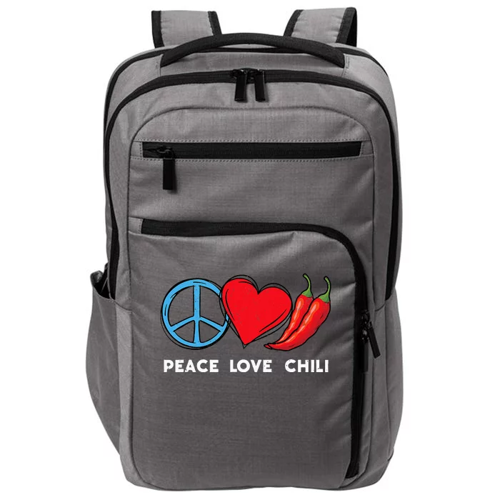 Peace Love Chili Peppers Red Hot Spicy Pepper Eat Mexican Impact Tech Backpack