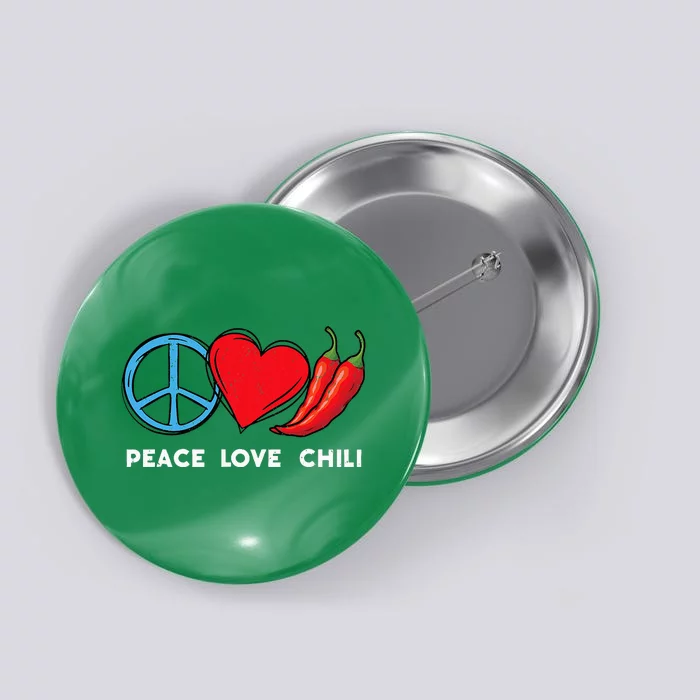 Peace Love Chili Peppers Red Hot Spicy Pepper Eat Mexican Button