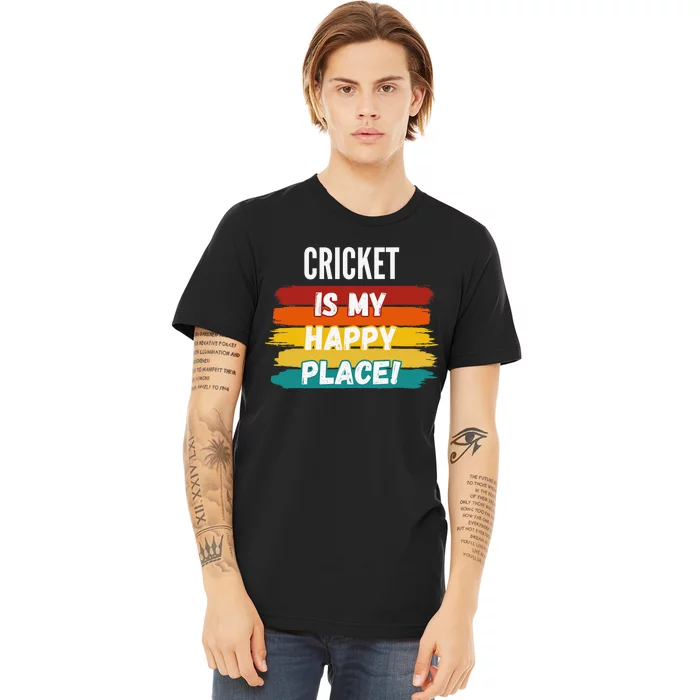 Peace Love Cricket Player Sports Lover Team Coach Premium T-Shirt