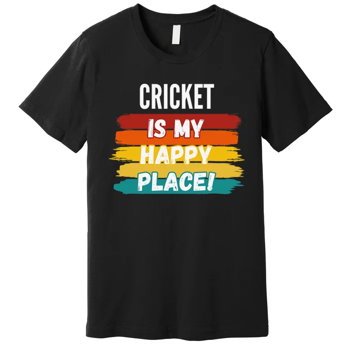 Peace Love Cricket Player Sports Lover Team Coach Premium T-Shirt