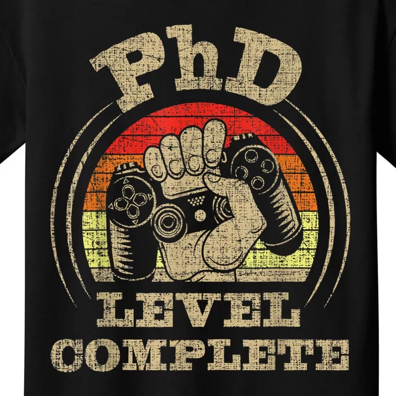 Phd Level Complete Phd Graduate Ph.d. Graduation Doctorate Kids T-Shirt