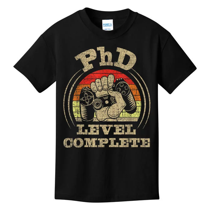 Phd Level Complete Phd Graduate Ph.d. Graduation Doctorate Kids T-Shirt