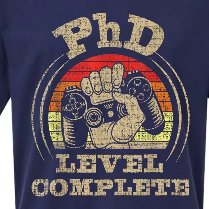 Phd Level Complete Phd Graduate Ph.d. Graduation Doctorate Sueded Cloud Jersey T-Shirt