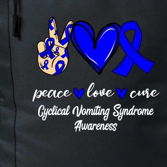 Peace Love Cure Cyclical Vomiting Syndrome Ribbon Awareness Gift Daily Commute Backpack