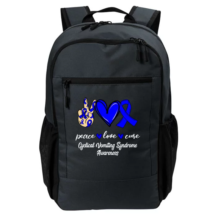 Peace Love Cure Cyclical Vomiting Syndrome Ribbon Awareness Gift Daily Commute Backpack