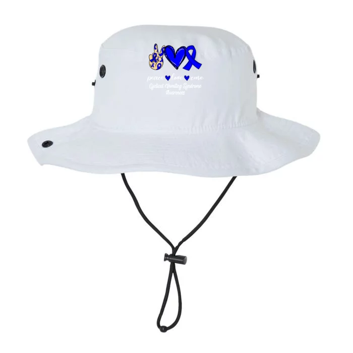 Peace Love Cure Cyclical Vomiting Syndrome Ribbon Awareness Gift Legacy Cool Fit Booney Bucket Hat