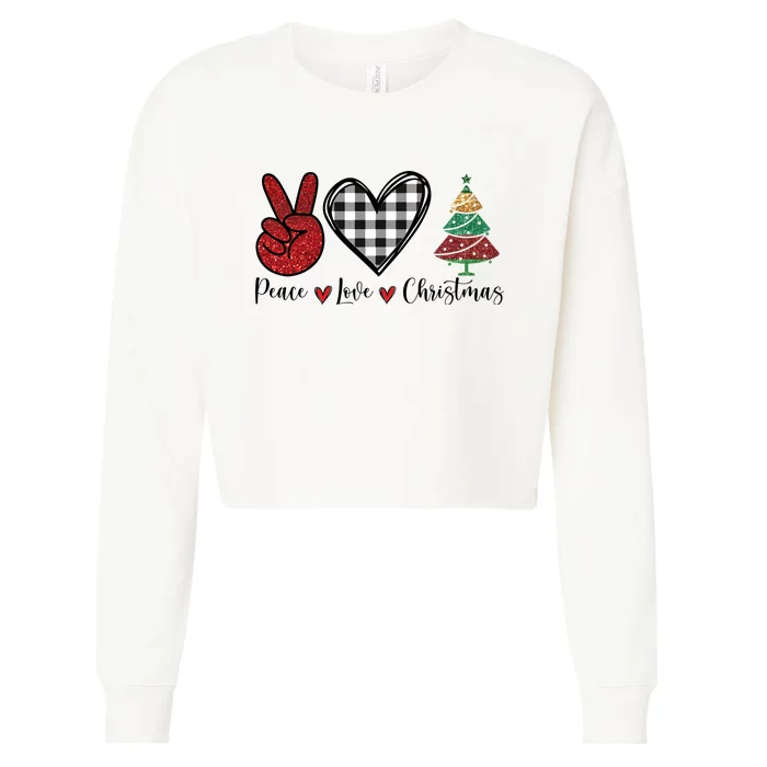 Peace Love Christmas Cropped Pullover Crew