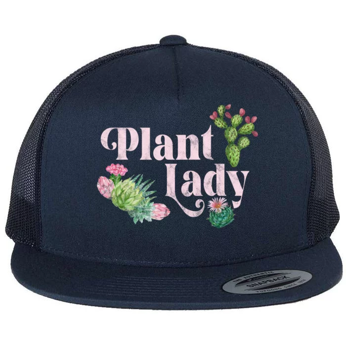 Plant Lady Cute Floral Flat Bill Trucker Hat