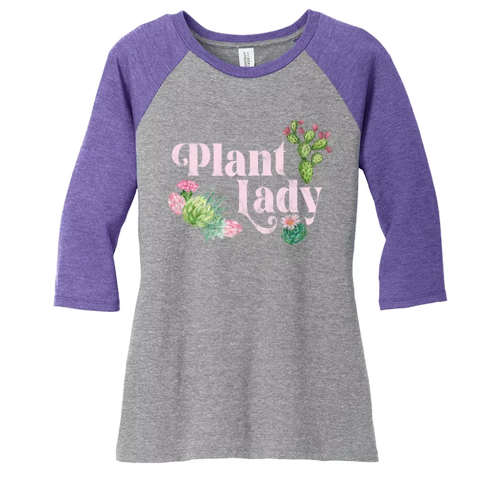 Plant Lady Cute Floral Women's Tri-Blend 3/4-Sleeve Raglan Shirt