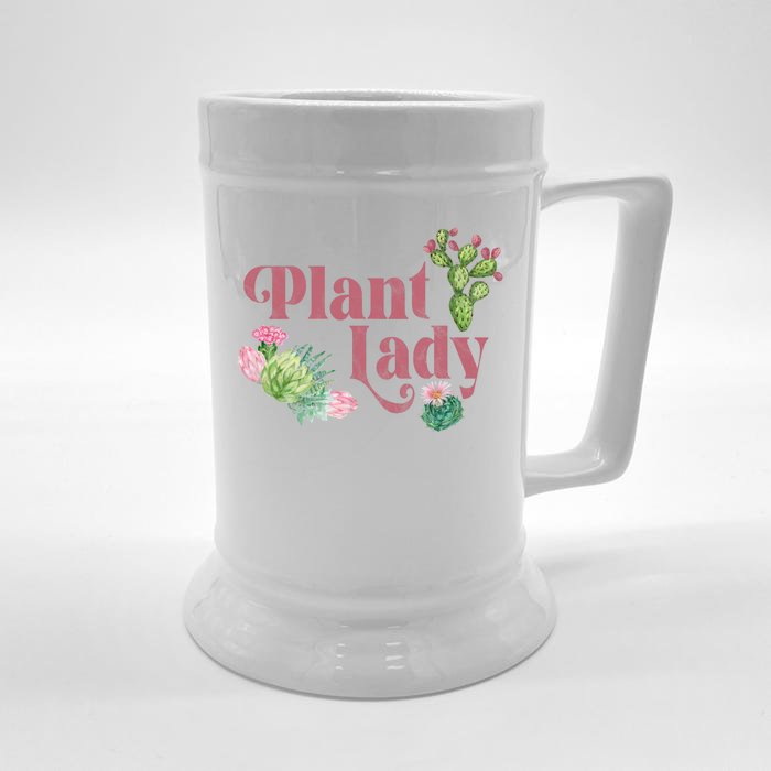 Plant Lady Cute Floral Front & Back Beer Stein