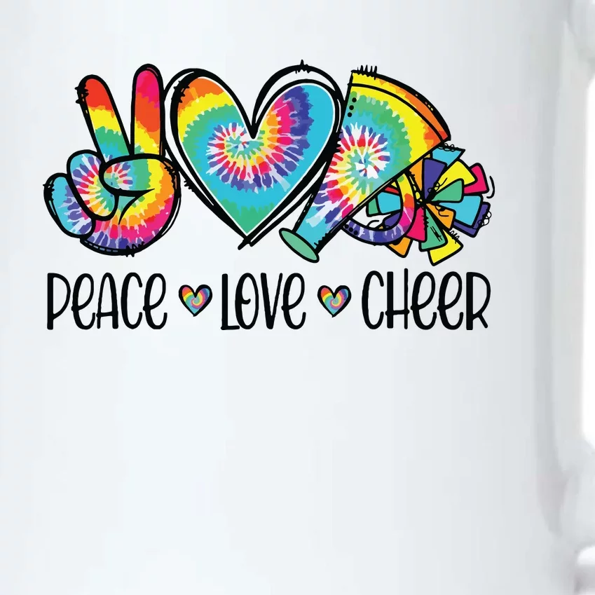 Peace Love Cheer Tie Dye Cheerleading Cheerleader Gift Black Color Changing Mug