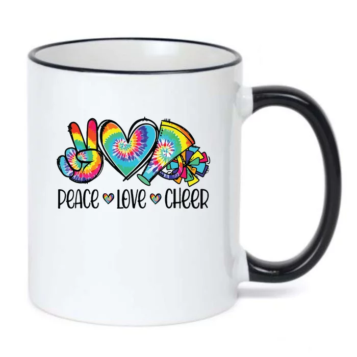 Peace Love Cheer Tie Dye Cheerleading Cheerleader Gift Black Color Changing Mug