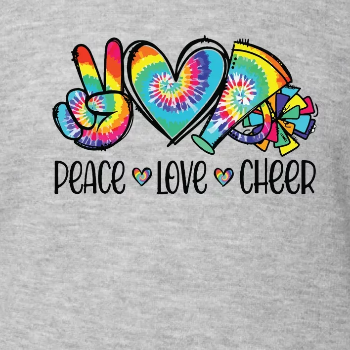 Peace Love Cheer Tie Dye Cheerleading Cheerleader Gift Toddler Sweatshirt