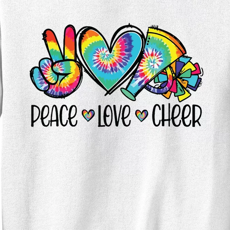 Peace Love Cheer Tie Dye Cheerleading Cheerleader Gift Sweatshirt