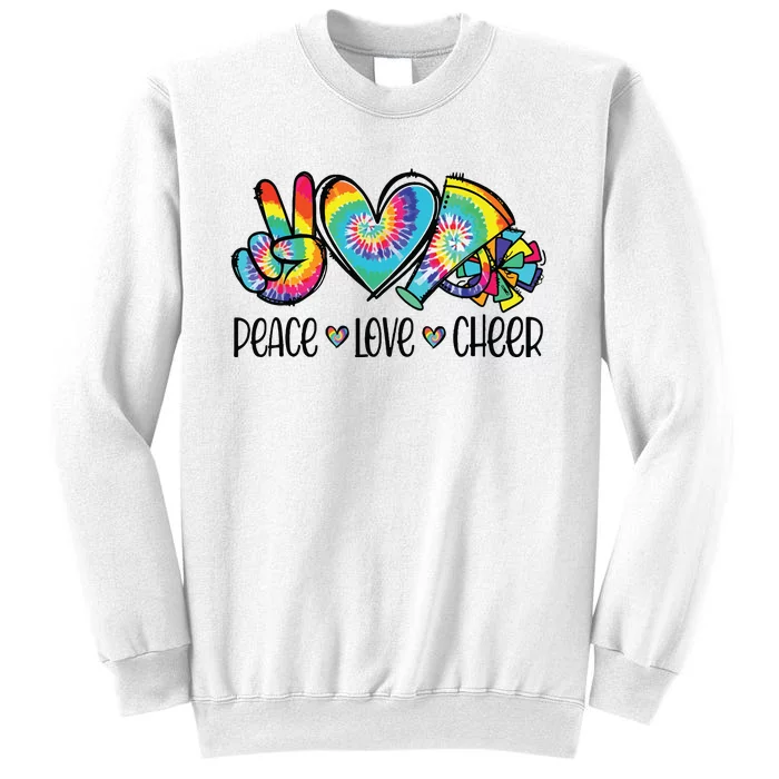 Peace Love Cheer Tie Dye Cheerleading Cheerleader Gift Sweatshirt