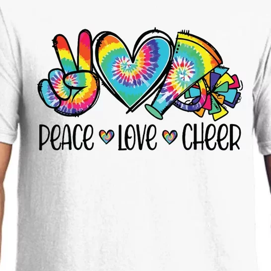 Peace Love Cheer Tie Dye Cheerleading Cheerleader Gift Pajama Set