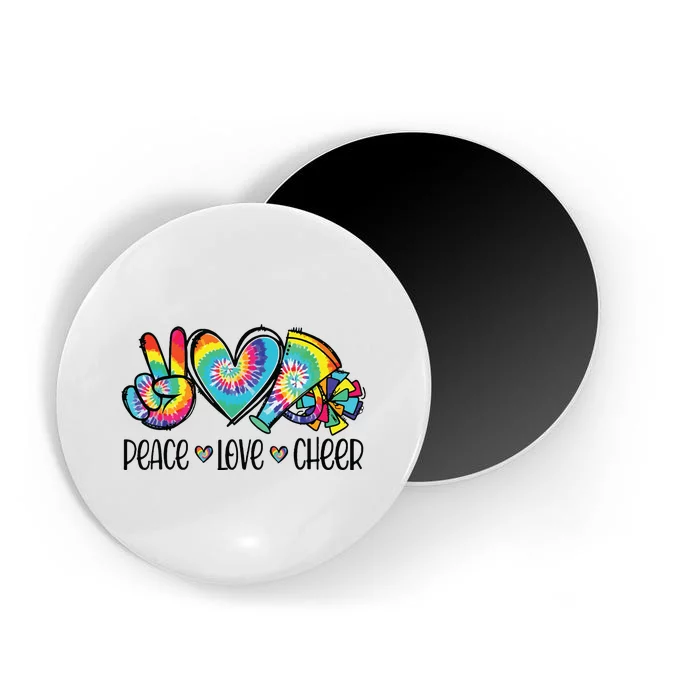 Peace Love Cheer Tie Dye Cheerleading Cheerleader Gift Magnet