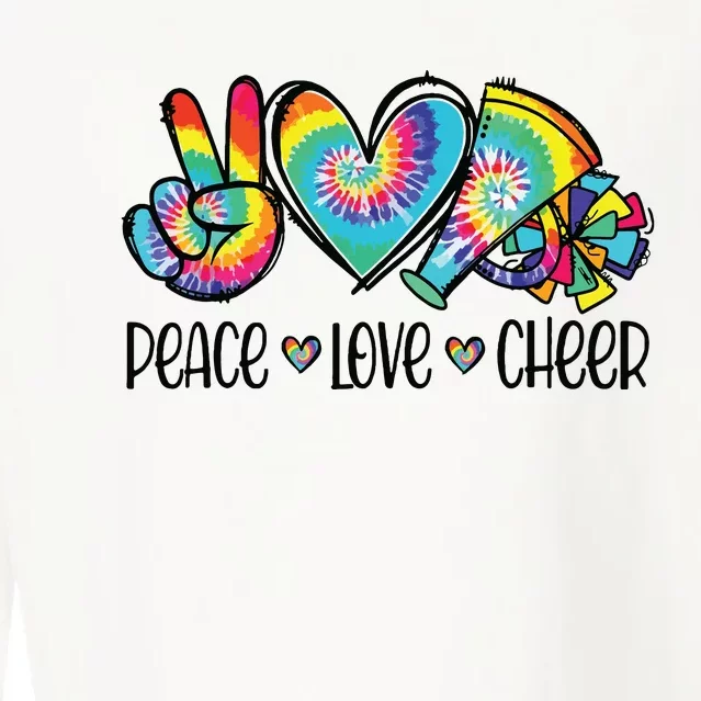 Peace Love Cheer Tie Dye Cheerleading Cheerleader Gift Cropped Pullover Crew