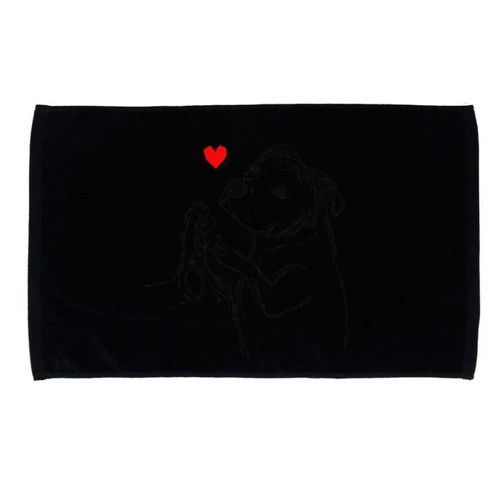 Pitbull Love Cute Pittie Dog Mom Funny Microfiber Hand Towel