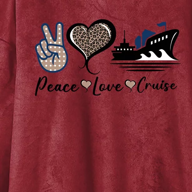 Peace Love Cruise Hooded Wearable Blanket