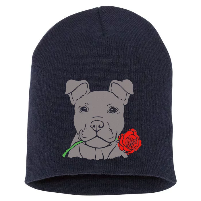 Puppy Love Cute Rescue Puppy Valentine's Day Girlfriend Gift Short Acrylic Beanie