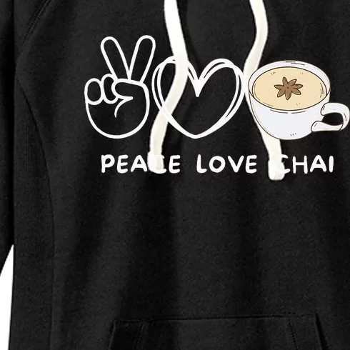 Peace Love Chai Tea Retro Chai Tea Lover Women's Fleece Hoodie