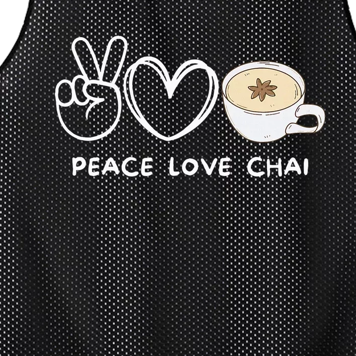 Peace Love Chai Tea Retro Chai Tea Lover Mesh Reversible Basketball Jersey Tank