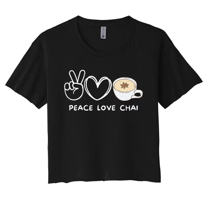 Peace Love Chai Tea Retro Chai Tea Lover Women's Crop Top Tee