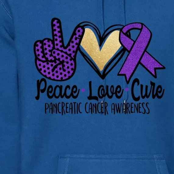 Peace Love Cure Pancreatic Cancer Awareness Gift Premium Hoodie