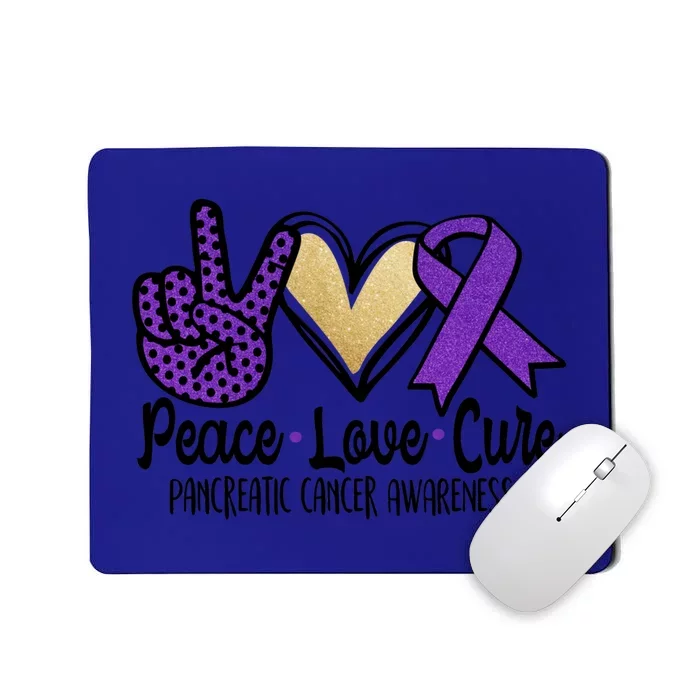 Peace Love Cure Pancreatic Cancer Awareness Gift Mousepad