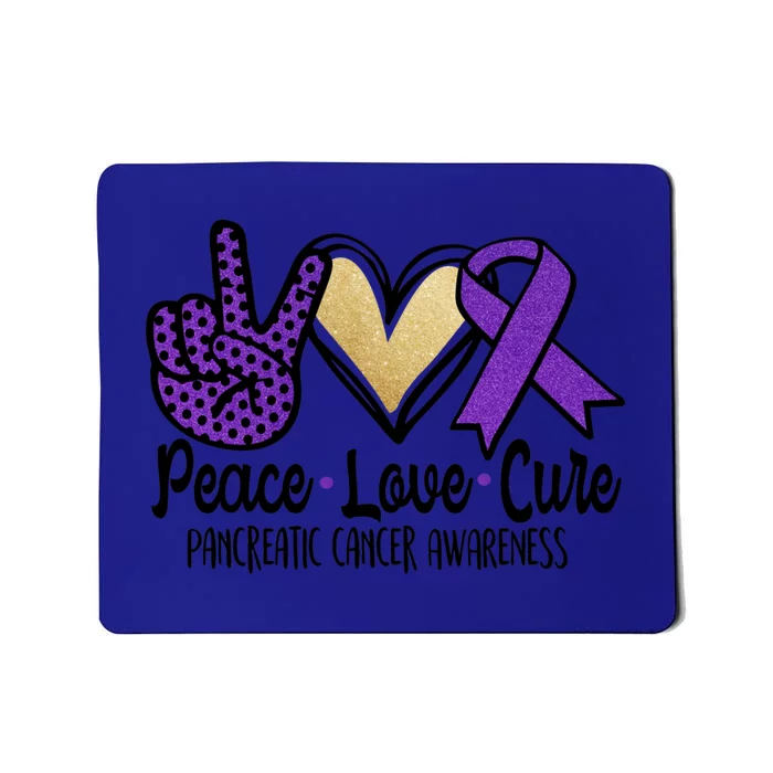 Peace Love Cure Pancreatic Cancer Awareness Gift Mousepad