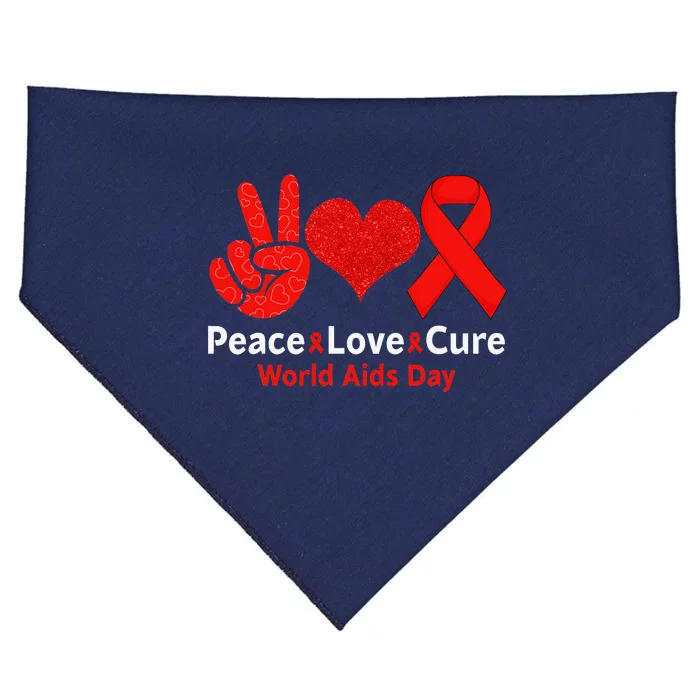 Peace Love Cure Red Ribbon Survivor Week USA-Made Doggie Bandana