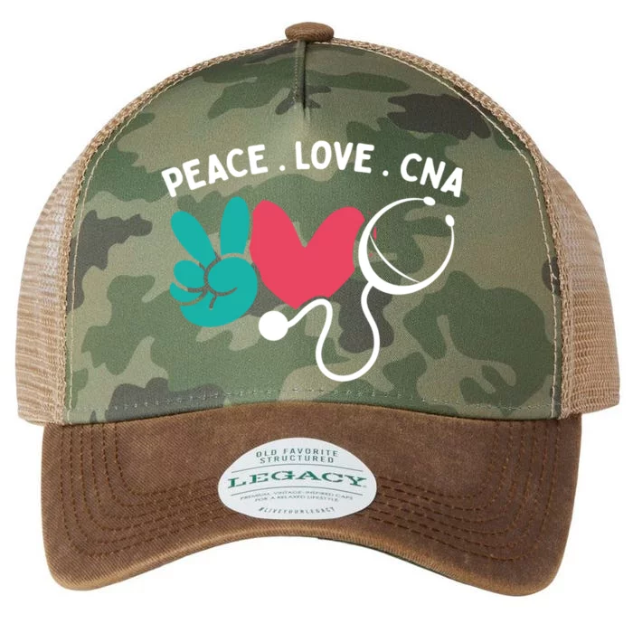 Peace Love Cna Certified Nursing Assistant Cute Nurse Gift Legacy Tie Dye Trucker Hat