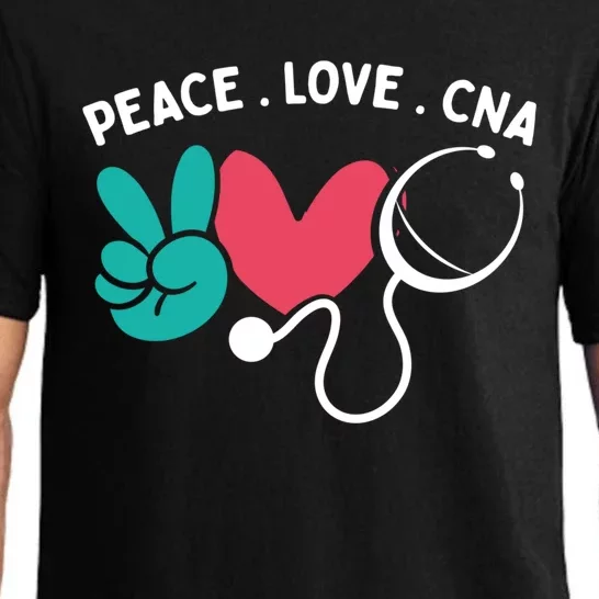 Peace Love Cna Certified Nursing Assistant Cute Nurse Gift Pajama Set