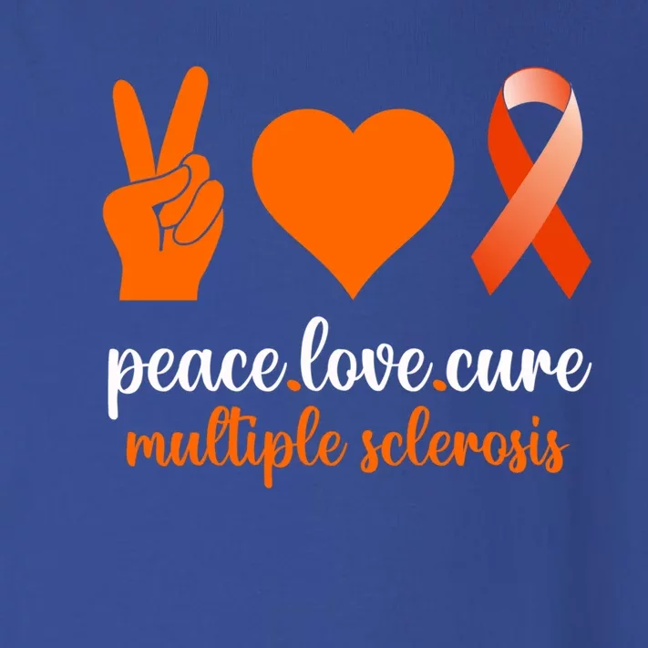 Peace Love Cure Multiple Sclerosis Awareness Family Warrior Meaningful Gift Toddler Long Sleeve Shirt