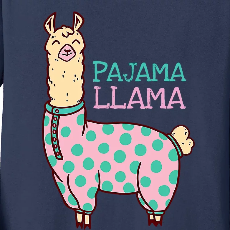 Pajama Llama Cute Llama Pajama Alpaca Wo Girl Kids Long Sleeve Shirt