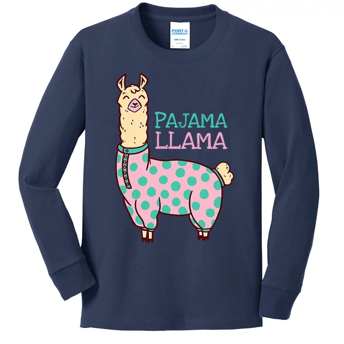 Pajama Llama Cute Llama Pajama Alpaca Wo Girl Kids Long Sleeve Shirt