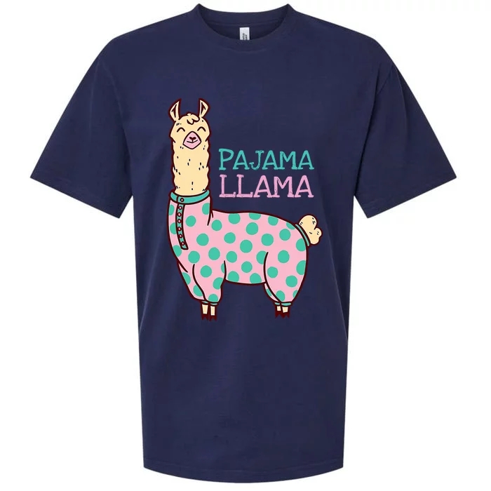 Pajama Llama Cute Llama Pajama Alpaca Wo Girl Sueded Cloud Jersey T-Shirt