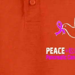 Peace Love Cure Pancreatic Cancer Awareness Gift Dry Zone Grid Performance Polo