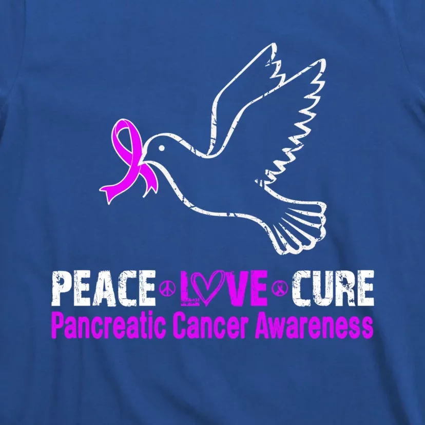 Peace Love Cure Pancreatic Cancer Awareness Gift T-Shirt