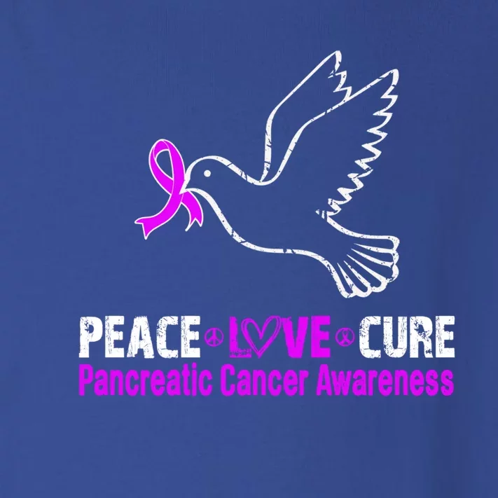 Peace Love Cure Pancreatic Cancer Awareness Gift Toddler Long Sleeve Shirt