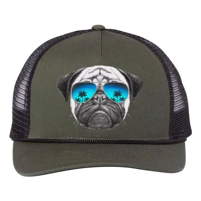 Pug Lover Cute Pug Funny Pug Owner Pug Retro Rope Trucker Hat Cap