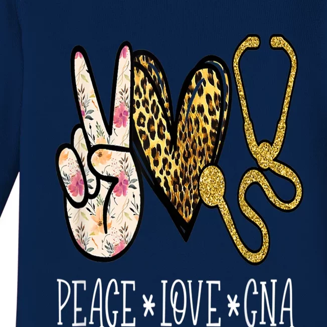 Peace Love Cna Nurse Nurselife Certified Nursing Assistant Gift Baby Long Sleeve Bodysuit