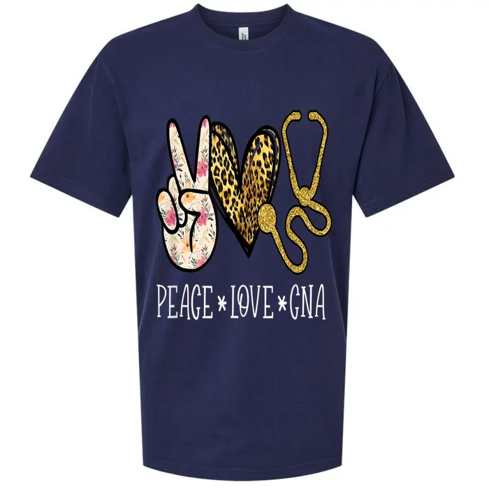 Peace Love Cna Nurse Nurselife Certified Nursing Assistant Gift Sueded Cloud Jersey T-Shirt