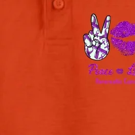 Peace Love Cure Pancreatic Cancer Awareness Cute Gift Dry Zone Grid Performance Polo