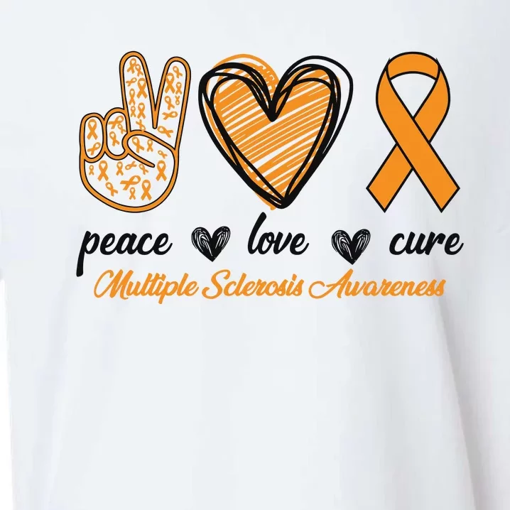 Peace Love Cure Multiple Sclerosis Sueded Cloud Jersey T-Shirt